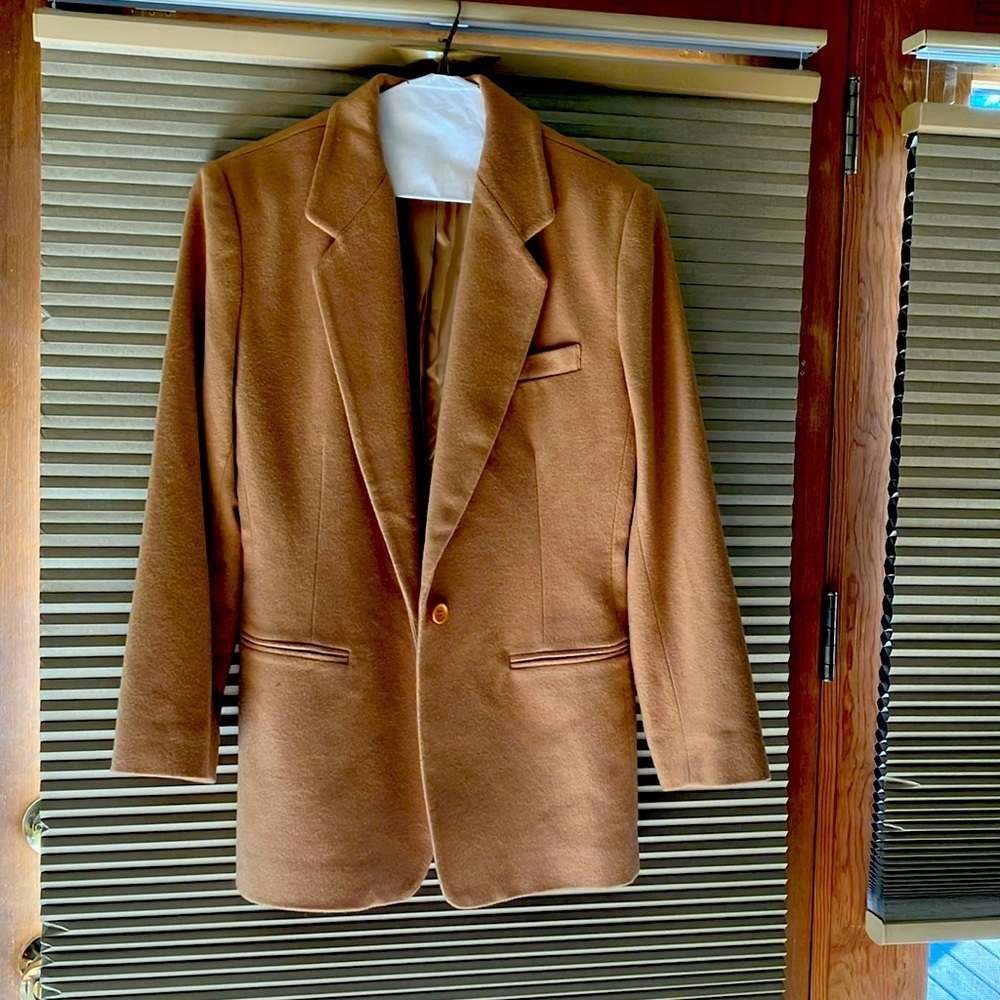 LANDS END Beautiful 90’s Carmel Colored Single Breasted Blazer Sz 10P Preowned